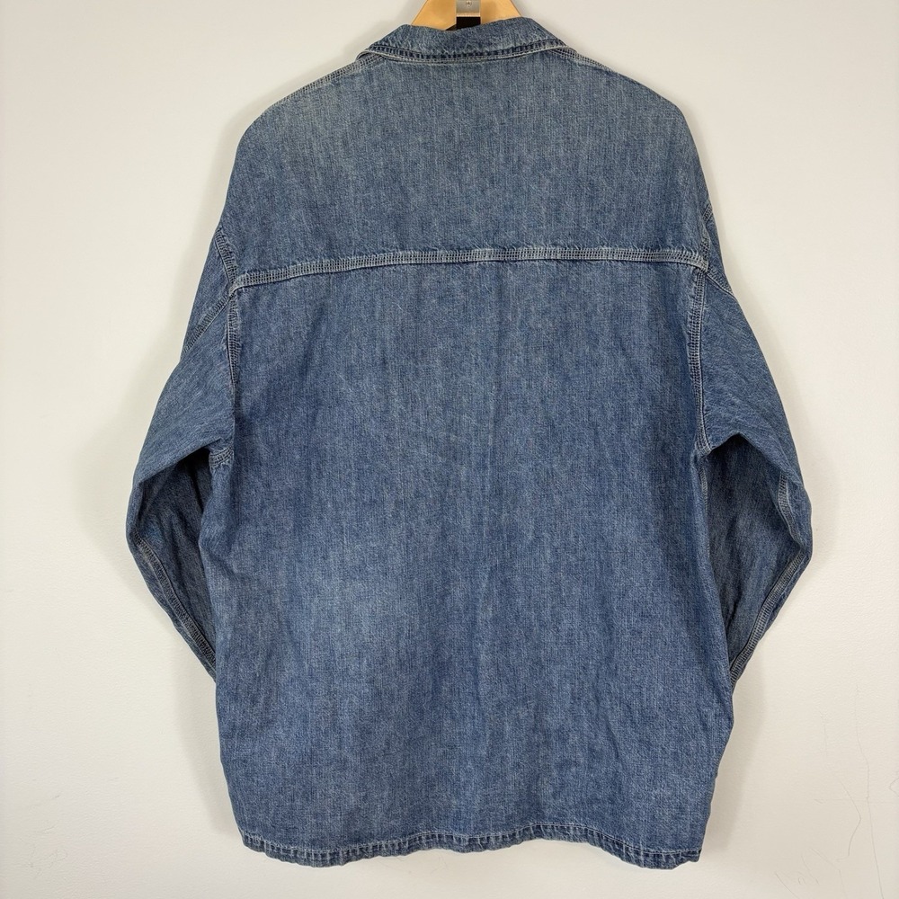 Vintage 90s GAP Denim Chore Jacket Sz Medium M Workwear - Picture 10 of 13
